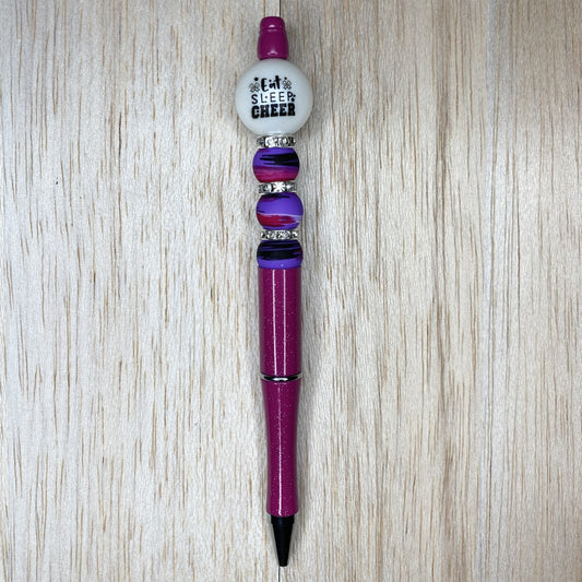 Eat Sleep Cheer Dark Pink & Purple Pen