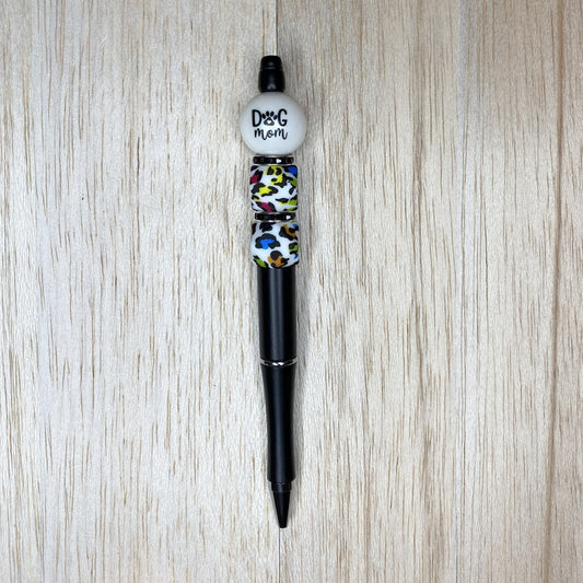 Dog Mom Colorful Leopard Black Pen